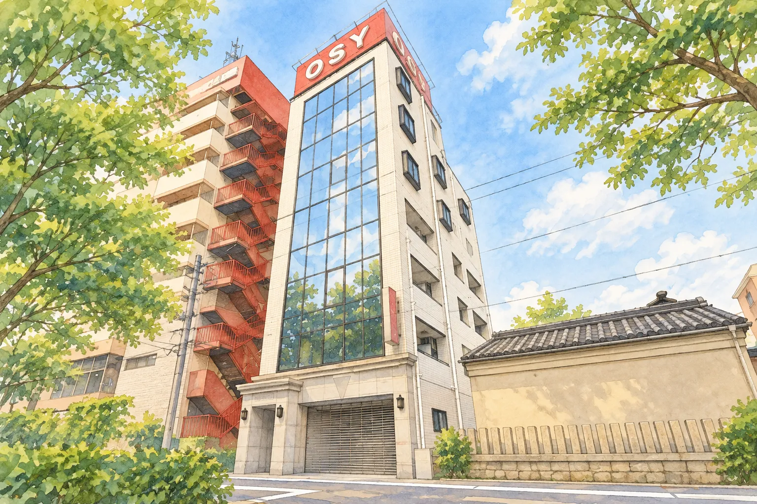 グループホームcasaが入っている建物（ラ・フォーレ桜宮）の外観イラスト